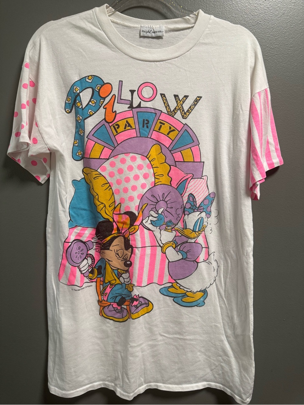 Night Moves RARE VINTAGE 1980s Minnie & Daisy Pillow Party Disney Sleep Tee S